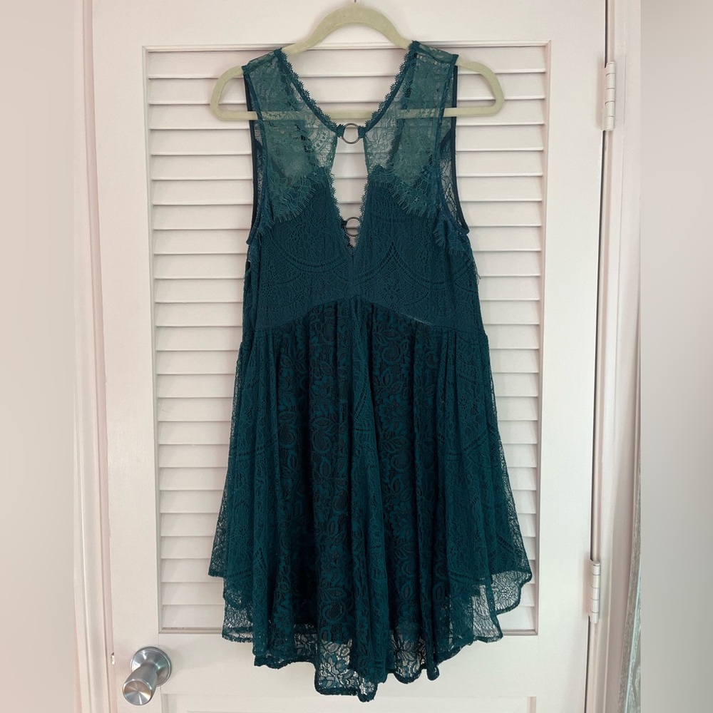 Free People Teal Lace Dress